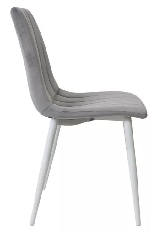 купить Стул Deco DC-90P N20 Catifea Dark Grey+White Legs в Кишинёве 