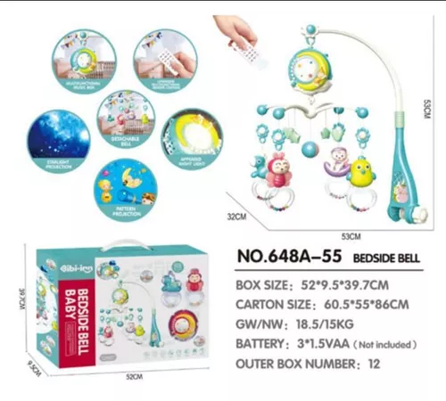 купить Карусель для кроватки Bibi-Irn 648a-55 carusel muzical cu t/c pentru patuc albastru в Кишинёве 