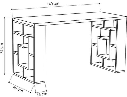 cumpără Masă de birou Trendy Labirint, alb, stejar 140x75x60cm în Chișinău 