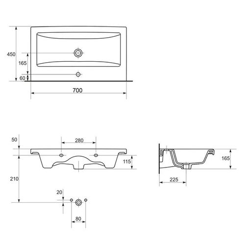 купить Раковина Cersanit Como 700x450x165 в Кишинёве 