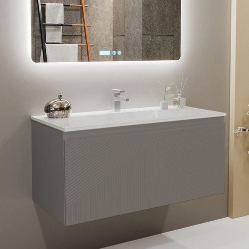 cumpără Dulap pentru lavoar Bayro Sensi под умыв. Allegro 1000 light grey, подвесной în Chișinău 