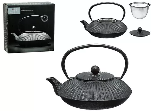 купить Чайник заварочный Promstore 55745 Ceainic din fonta 0.8l Garden, negru в Кишинёве 