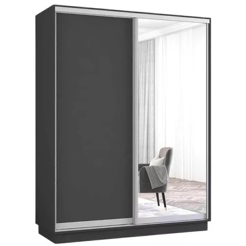 купить Шкаф Mobildor-Lux Раздвижные двери Fox из зеркала и ДСП (160x60x240 см) Антрацит в Кишинёве 