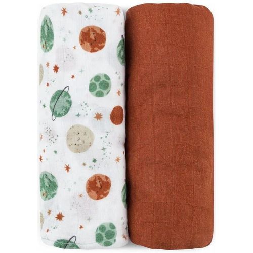 купить Аксессуар для пеленания Petite&Mars 417367 Set 2 pelinci de muselina din bambus Misty Celestial Planets, 120x120cm в Кишинёве 