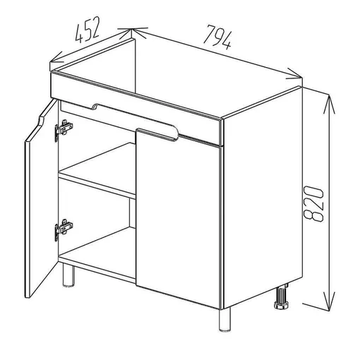 cumpără Dulap pentru lavoar Bayro Etna Duo под умыв. Argo 800 белый мат în Chișinău 