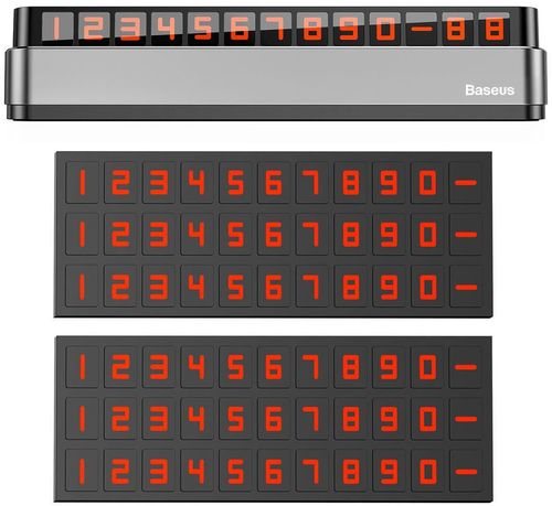 купить Аксессуар для автомобиля Baseus ACNUM-B0S Suport numar telefon Moonlight Box Temporary Parking, Silver в Кишинёве 