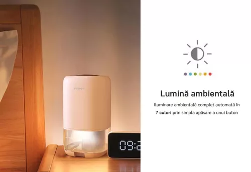 купить Осушитель воздуха EvoAir HUMIX300, 300ml/24h, Silentios, Lumina Ambientala în 7 culori, Alb в Кишинёве 