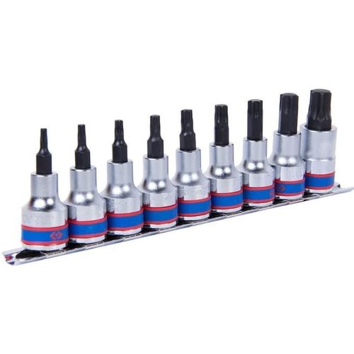cumpără Set de tubulare, bite, duze King Tony Set biți 4109PR TORX, T20-T60, lungime 60 mm, 1/2", 9 buc. în Chișinău 