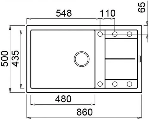 cumpără Chiuvetă bucătărie Elleci UNICO 410 (860x500 mm) 48 cemento în Chișinău 