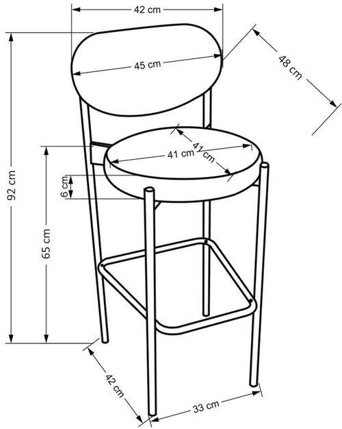 купить Барный стул Nowystyl H108 Gray (92700231) в Кишинёве 