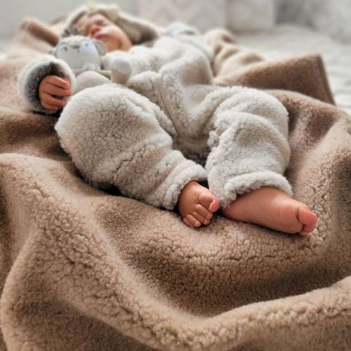 купить Комплект подушек и одеял Zaffiro Плед 100x150 100% wool - Lamb Brown в Кишинёве 