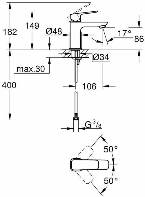 купить Смеситель для умывальника Grohe Cubeo Lavoar S 1016990000 в Кишинёве 