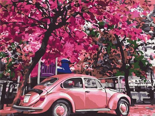 купить Картина по номерам BrushMe RBS32366FC 30x40 сm (fără cutie) Parcare înflorită в Кишинёве 
