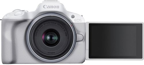 купить Фотоаппарат беззеркальный Canon EOS R50 + RF-S 18-45 f/4.5-6.3 IS STM White (5812C030) в Кишинёве 