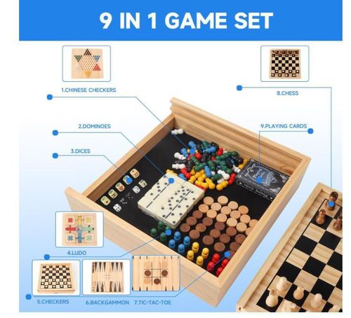 cumpără Joc educativ de masă ToyMall 008906 Chess 9in1 în Chișinău 