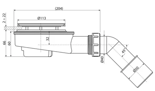 купить Сифон для ванны Alcaplast Alca A492 115" 40/50 в Кишинёве 