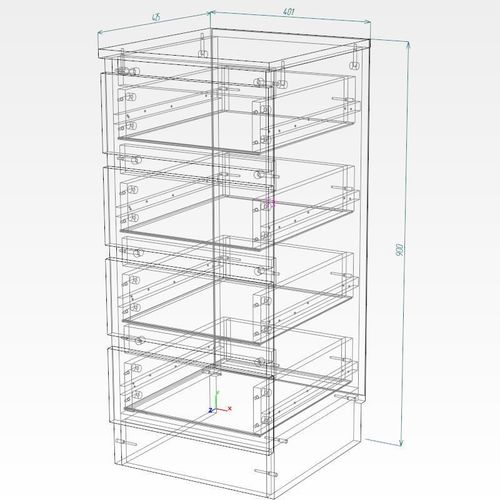 купить Комод Smartex (16004) Т1 40cm Grafit+Stejar Deschis в Кишинёве 