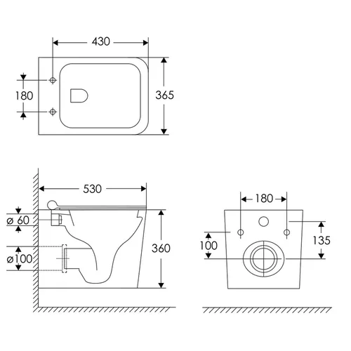 Closet WC suspendat fără ramă IMPRESE BILOVEC Rimless 