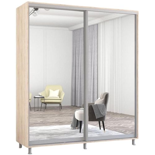 cumpără Dulap Mobildor-Lux Aron-S uși glisante din oglinzi (190x60x210H cm) Sonoma în Chișinău 