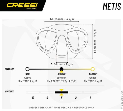 cumpără Accesoriu pentru înot Cressi-Sub Masca Inot Metis Action Black/Black (Us412550) în Chișinău 