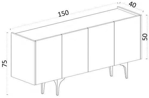 cumpără Comodă Trendy Polaris, 150x75x40cm (GTR001147) în Chișinău 