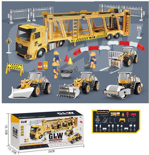 cumpără Mașină Richi (50664) trailer din metal in set cu masinute în Chișinău 