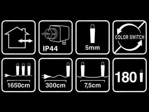 купить Гирлянда Promstore 33038 Luminite de Craciun Fir-cascada, 360LED(250/110), 5m, timer, multicolor/alb в Кишинёве 