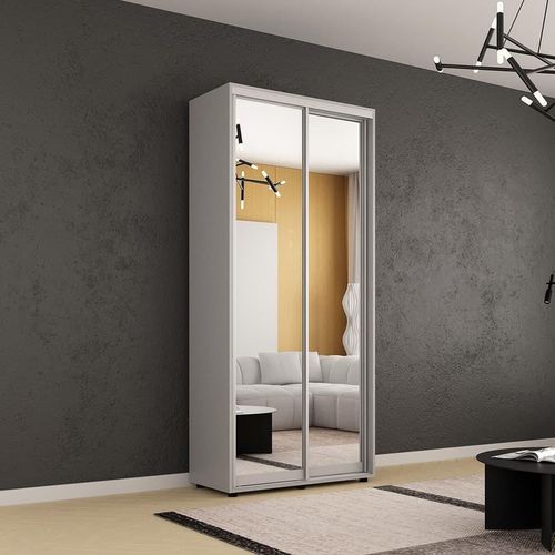 cumpără Dulap Mobildor-Lux Compact uși glisante Oglinzi (130x45x210H cm) Grey în Chișinău 