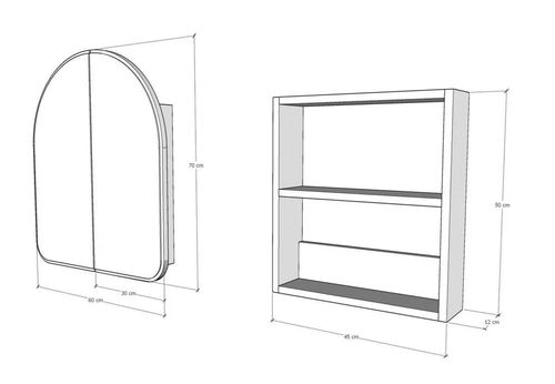купить Зеркало для ванной Trendy Cabinet Hope-Alb в Кишинёве 
