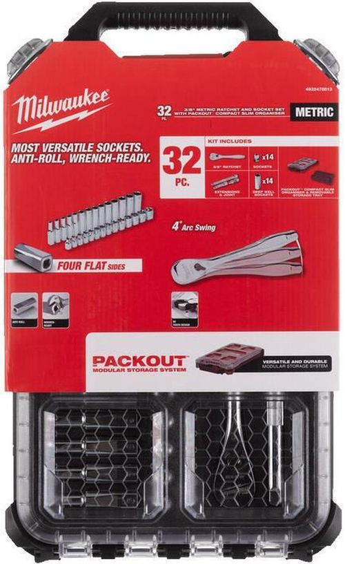 cumpără Set de unelte de mână Milwaukee 4932478813, set de chei tubulare 3/8" PACKOUT 32 buc în Chișinău 