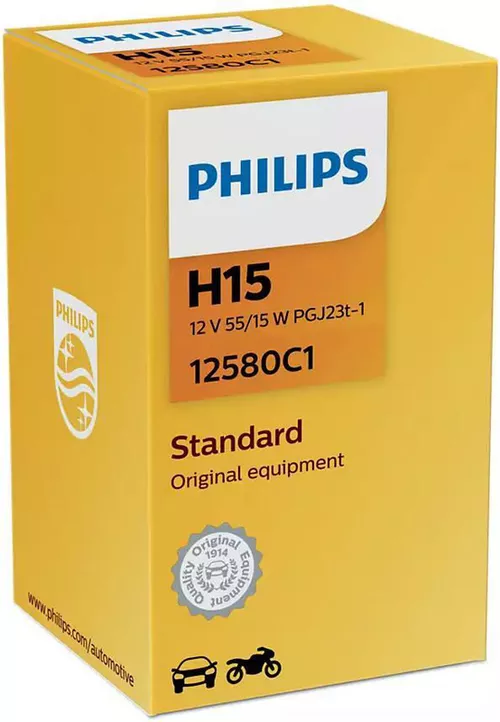 купить Автомобильная лампа Philips H15 12V 15/55W PGJ23t-1 (12580C1) в Кишинёве 