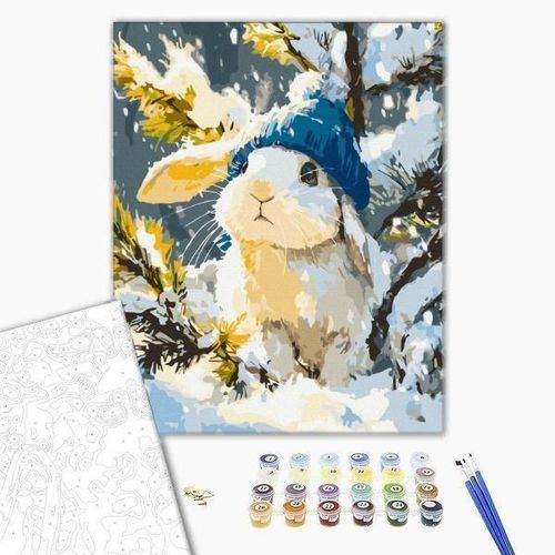 купить Картина по номерам BrushMe BS54494FC 40x50cm (fără cutie) Fulguț alb cu codiță в Кишинёве 