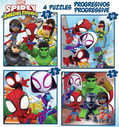 купить Головоломка Educa 9295 Progressive Puzzles Spidey & His Amazing Friends 12-16-20-25 в Кишинёве 