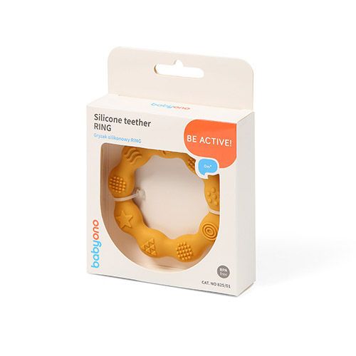 Грызунок cиликоновый Babyono Ring Mustard 