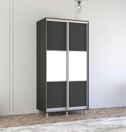 cumpără Dulap Mobildor-Lux Aron-P 1.0m-1.8m uși glisante din PAL orizontal (110x60x230H cm) Anthracite în Chișinău 