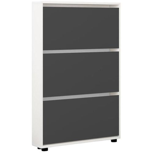 cumpără Raft pentru încălțăminte Mobildor-Lux Leo Slim 70x16x125H cm White/Anthracite în Chișinău 