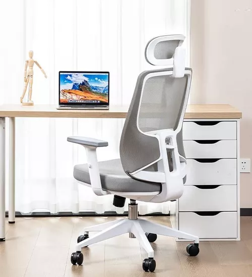 cumpără Fotoliu de birou Deli CDMV02, сетка и обивка, белое în Chișinău 