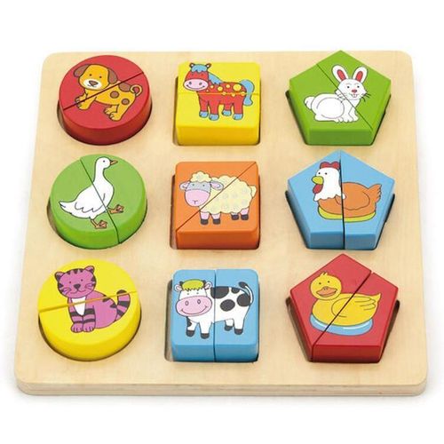cumpără Puzzle Viga 59585 Block puzzle Animalele de la fermă în Chișinău 