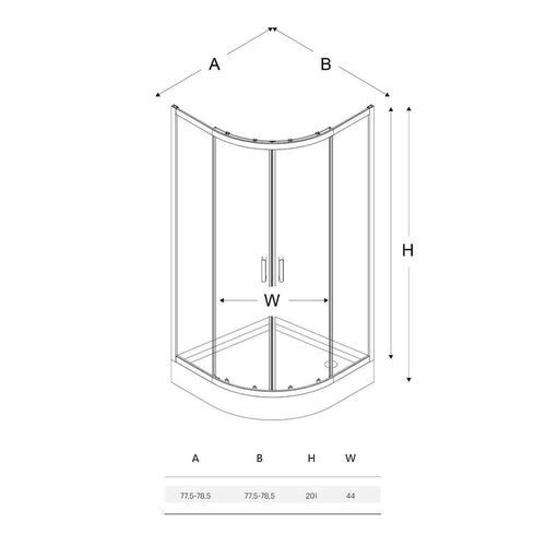 купить Душевая кабина New Trendy Suavia Black Quadrant 80x80x201, ZS-0009 в Кишинёве 