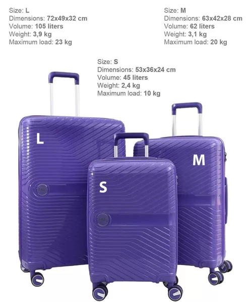 cumpără Valiză CCS 5239 Set Purple în Chișinău 