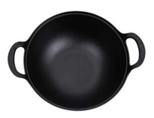 купить Казан Grill Master KZN-32CM WOK 5L din fonta, cu capac din lemn si fund plat в Кишинёве 
