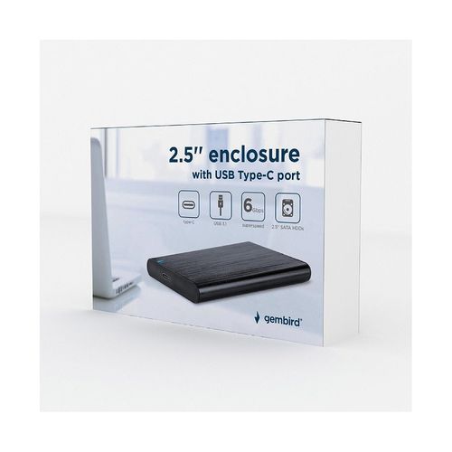 cumpără Gembird EE2-U3S-6, USB 3.1 2.5'' enclosure with USB Type-C port, brushed aluminum, Black (carcasa externa pentru HDD/корпус внешний для HDD) în Chișinău 