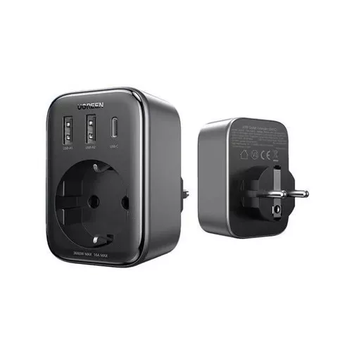 cumpără Adaptor electric Ugreen 90613 Outlet Extender 30W 2*USB + Type-C + AC CD314, Black în Chișinău 