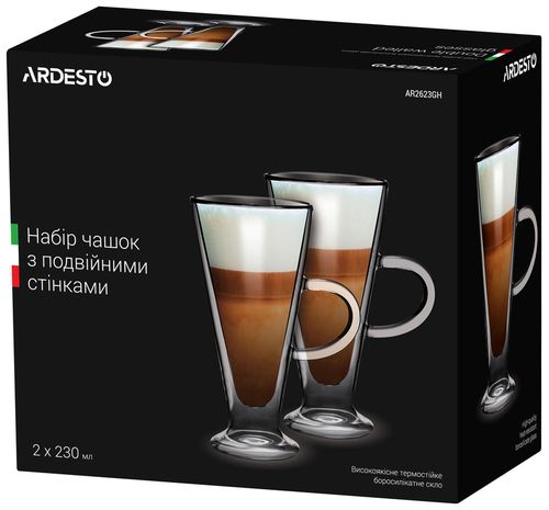 cumpără Cană Ardesto AR2623GH Set cupe 2buc 230ml în Chișinău 