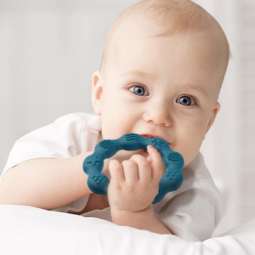 Грызунок cиликоновый Babyono Ring Blue 