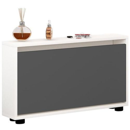 cumpără Raft pentru încălțăminte Mobildor-Lux Leo Slim 100x16x47H cm White/Anthracite în Chișinău 