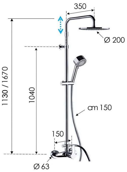 купить Душевая панель Remer W37AMD20 Bara dus incorporat set (cromat) в Кишинёве 