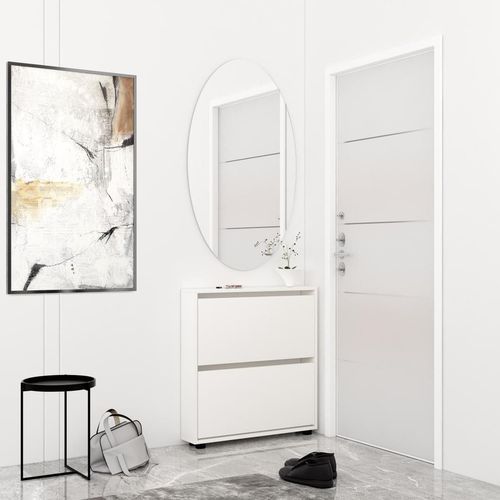 купить Полка для обуви Mobildor-Lux Leo Slim 100x16x86H cm White в Кишинёве 