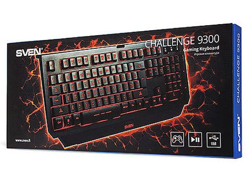 купить Gaming Keyboard SVEN Challenge 9300 black, 3 variable backlight colors, USB, gamer (tastatura/клавиатура), www в Кишинёве 