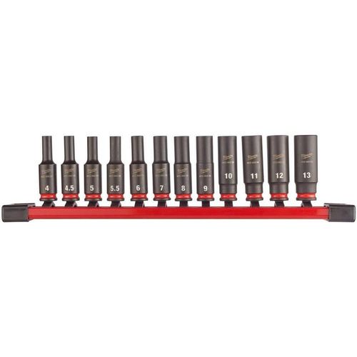 купить Набор головок, бит, насадок Milwaukee 4932480453 set chei tubulare de impact lungi, 1/4", 4-13mm, 12buc в Кишинёве 